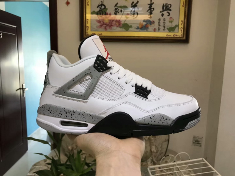 Super max Air Jordan 4 White Cement(98% Authentic quality)